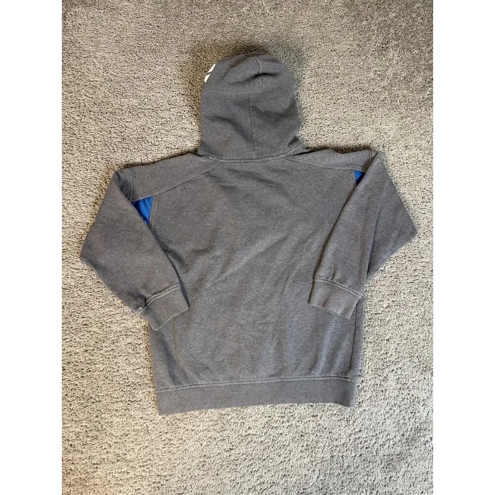 Nike Hoodie Boys M Gray Pullover Hooded Fleece Lined Graphic Pocket Logo